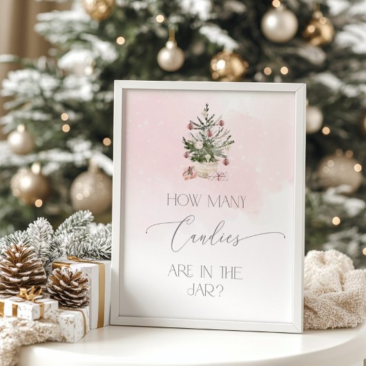 冬の赤面ピンクキャンディーズの数を推測するポスター ポスター