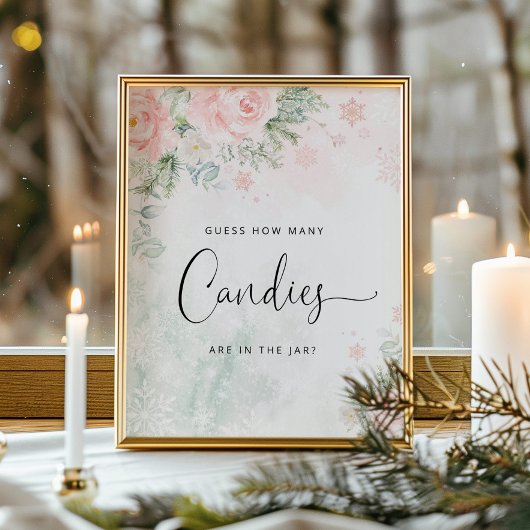 冬の赤面ピンクキャンディーズの数を推測するポスター ポスター