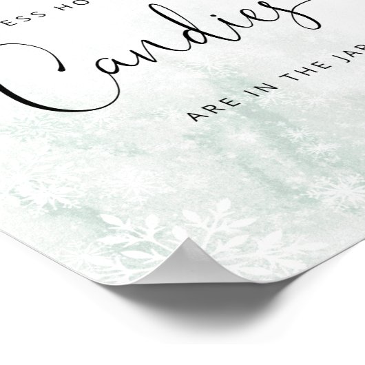 冬の赤面ピンクキャンディーズの数を推測するポスター ポスター (角)