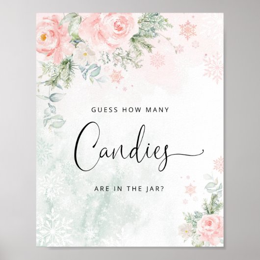 冬の赤面ピンクキャンディーズの数を推測するポスター ポスター (正面)