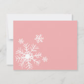 冬の赤面ピンクサンキューカード ノートカード (裏面)