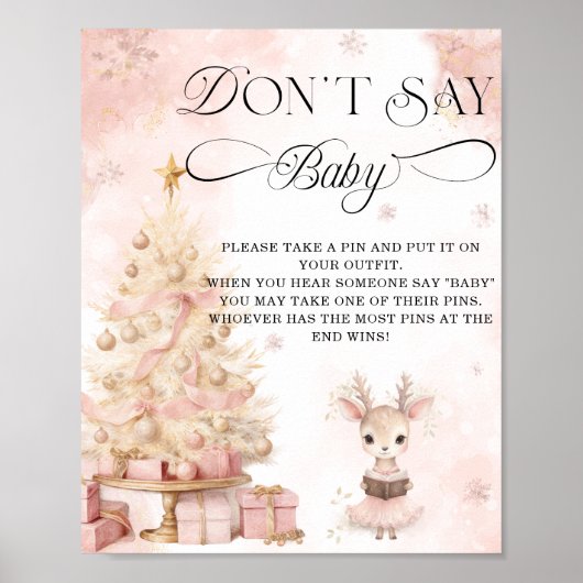 冬の赤面ピンクディアー言わないベビーゲーム ポスター (正面)
