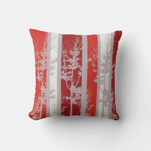 冬の赤 クッション (正面)