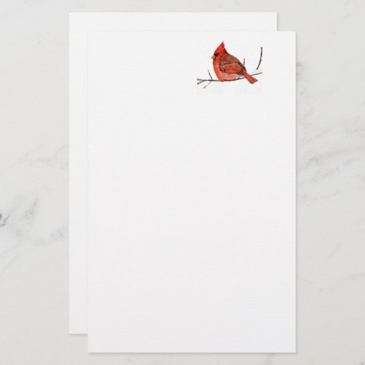 冬の赤 便箋 (正面/裏面)