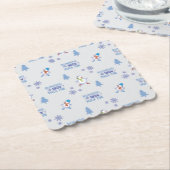 冬の走雪だるま- Christmas Tree ペーパーコースター (アングル)