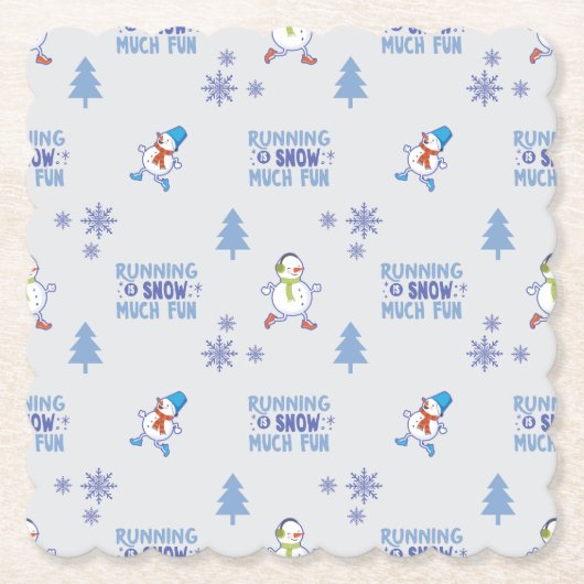 冬の走雪だるま- Christmas Tree ペーパーコースター (正面)