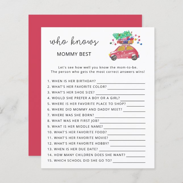 冬の車\誰がママのゲームを知っ最高のている (正面/裏面)