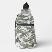 冬の軍用迷彩パターン スリングバッグ (正面)