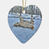 冬の転が雪の白馬 セラミックオーナメント (左)