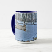 冬の転が雪の白馬 マグカップ (正面左)