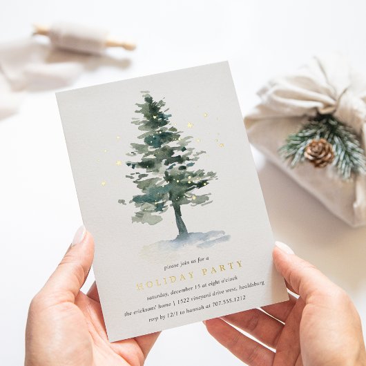 冬の輝き |ホリデーパーティー 箔招待状