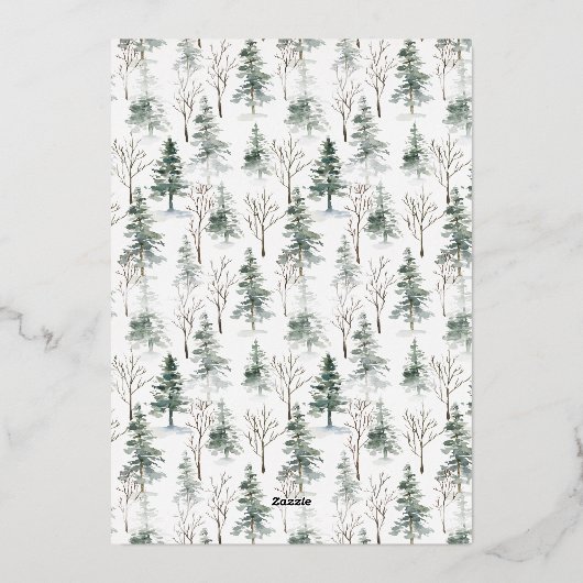 冬の輝き |ホリデーパーティー 箔招待状 (裏面)