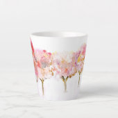 冬の輝く赤コーヒーカップ カフェラテマグ (正面)