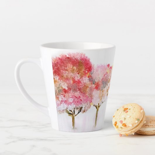 冬の輝く赤コーヒーカップ カフェラテマグ (インサイチュ)