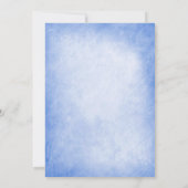 冬の輝く雪の結晶ブルー結婚式招待状 招待状 (裏面)