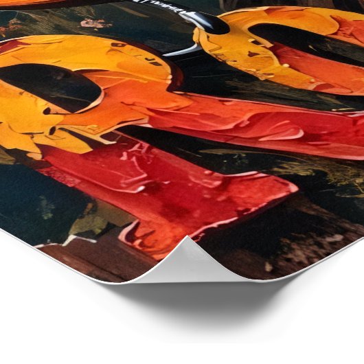 冬の轟音:ライオンの電気エコー ポスター (角)