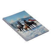 冬の農園で黒いアパロオーサの馬 ノートブック (右側)