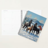 冬の農園で黒いアパロオーサの馬 プランナー手帳 (ディスプレー)