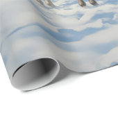 冬の農園で黒いアパロオーサの馬 ラッピングペーパー (ロールコーナー)