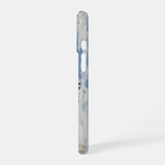 冬の農園で黒いアパロオーサの馬 iPhone 16ケース (左側面)