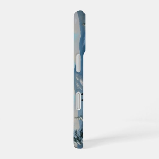 冬の農園で黒いアパロオーサの馬 iPhone 16ケース (右側面)