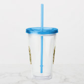 冬の農場のシーンバードケージ内のブランチ上の鳥 アクリルタンブラー (右)