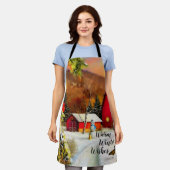 冬の農場 エプロン (着用した状態)