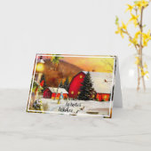 冬の農場 カード (黄色い花)