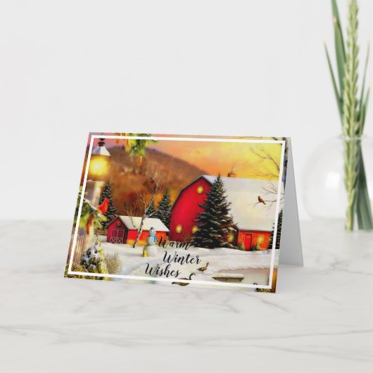 冬の農場 カード (正面)