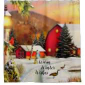 冬の農場 シャワーカーテン (正面)