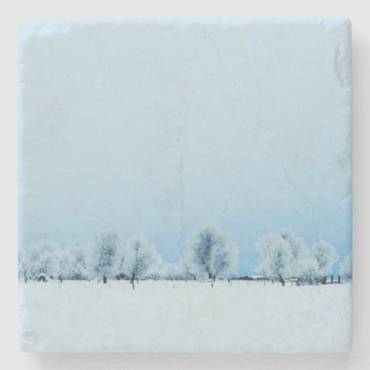 冬の農場 ストーンコースター (正面)