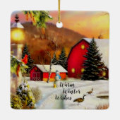 冬の農場 セラミックオーナメント (裏面)