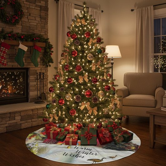 冬の農場 ブラッシュドポリエステルツリースカート