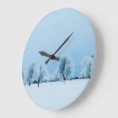 冬の農場 ラージ壁時計 (傾斜)