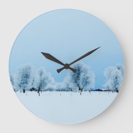 冬の農場 ラージ壁時計 (正面)