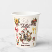 冬の農業動物クリスマスベビーシャワー 紙コップ (正面)