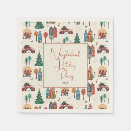 冬の近所の休日パーティー スタンダードカクテルナプキン