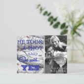 冬の迷彩柄日付の結婚はがきを保存 案内ポストカード (スタンド正面)