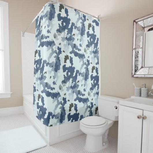 冬の迷彩 シャワーカーテン (インサイチュ)