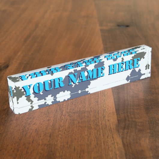 冬の迷彩 デスクネームプレート (側面)