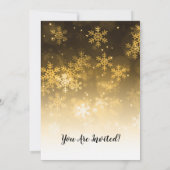 冬の退職パーティーの休日の輝きの金ゴールド 招待状 (裏面)