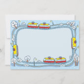 冬の通りトラムズキッズトランスポート誕生日 招待状 (裏面)