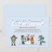 冬の遊びのお誘い 招待状 (正面/裏面)