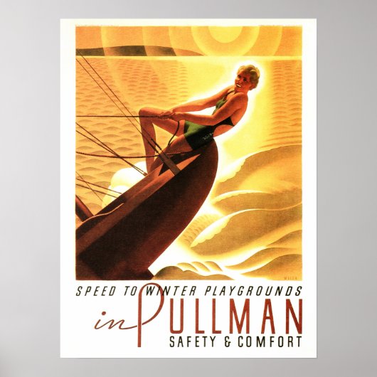 冬の遊び場ヴィンテージ旅行へのクルーズスピード ポスター (正面)