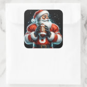 冬の遊サンタ・フットボール スクエアシール (バッグ)