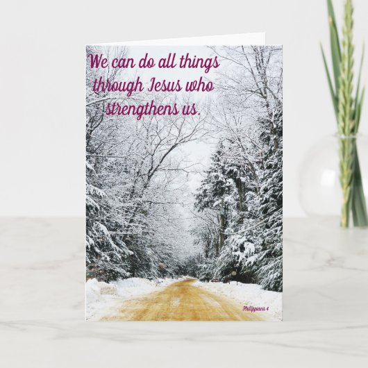 冬の道路カード カード (正面)