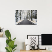 冬の道路木造 ポスター (ホームオフィス)