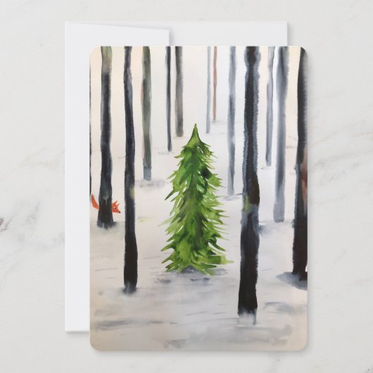 冬の遭遇 サンキューカード (正面)