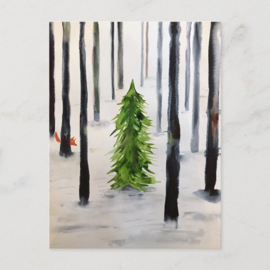 冬の遭遇 ポストカード (正面)