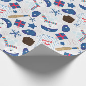 冬の野球パターン ラッピングペーパー (角)